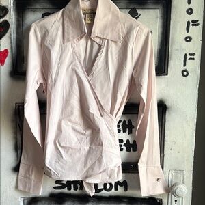 NWOT bebe Light Pink Wrap Blouse